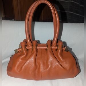 Vintage  Ashneil Cognac Shoulder Bag with Gold-Tone Accents